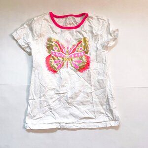 Mini Boden Gold/Pink Butterfly Tee, Size 11/12